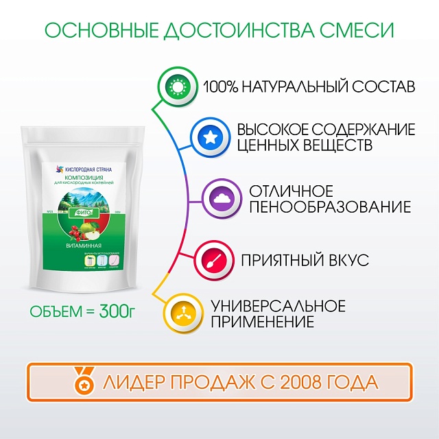 ВИТАМИННАЯ композиция для кислородных коктейлей №23, 300 гр.